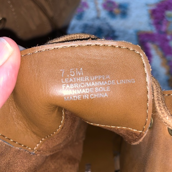 Gianni Bini Fringed Lace Up Ankle Boots Stack Heel - Picture 9 of 10